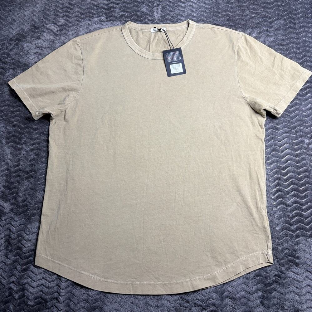 Buck Mason ficus green Curved Hem Tee Pima Cotton T Shirt Mens Large